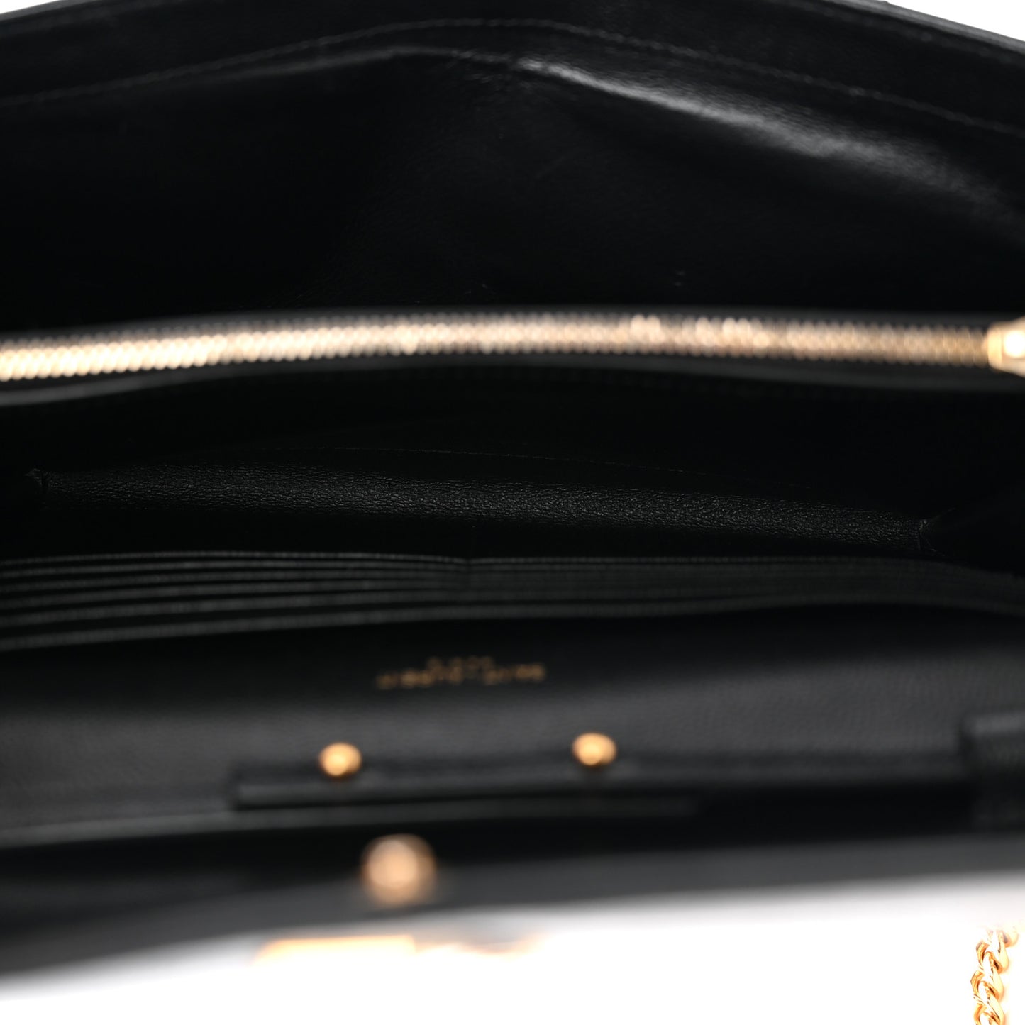 Grain De Poudre Matelasse Chevron Monogram Chain Wallet Black