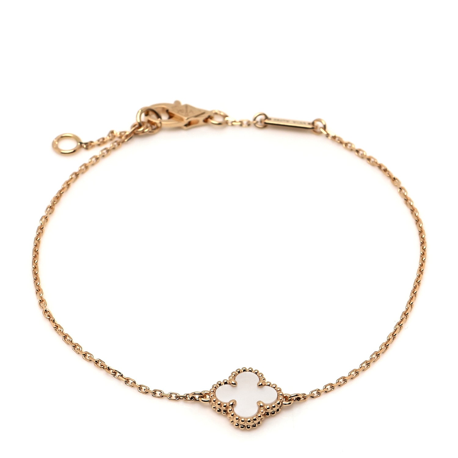 Van Cleef & Arpels 18K Yellow Gold Mother of Pearl Sweet Alhambra Bracelet 1 of 6