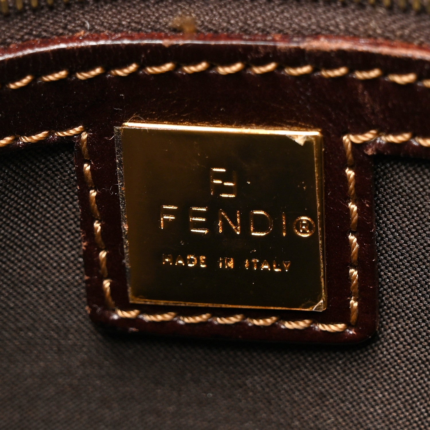 Fendi Vinyl Zucchino Shoulder Bag Tobacco 6 of 15