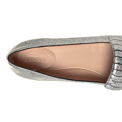 Gucci Galassia GG Marmont Fringe Flats 39 Argento 7 of 9