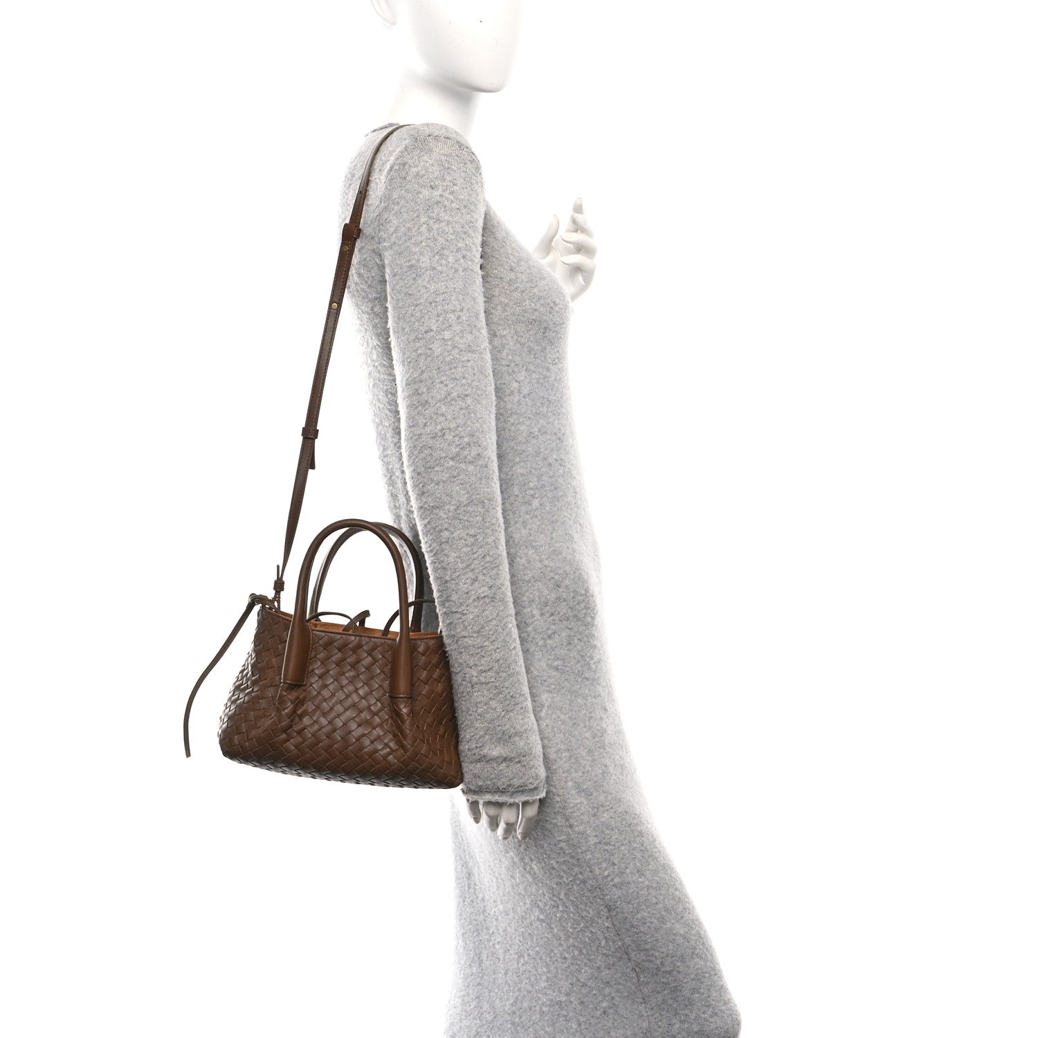 Bottega Veneta Calfskin Intrecciato Small Pinacoteca Tote Nocciola Amber 2 of 10