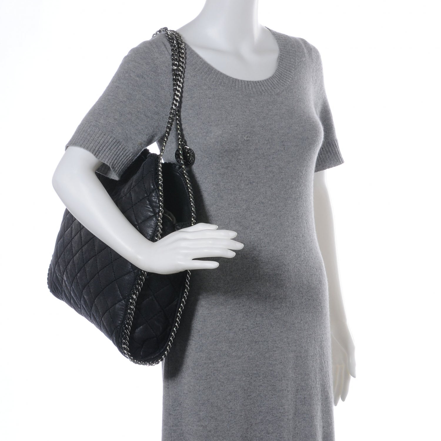 Stella McCartney Faux Leather Quilted Falabella Black 2 of 7