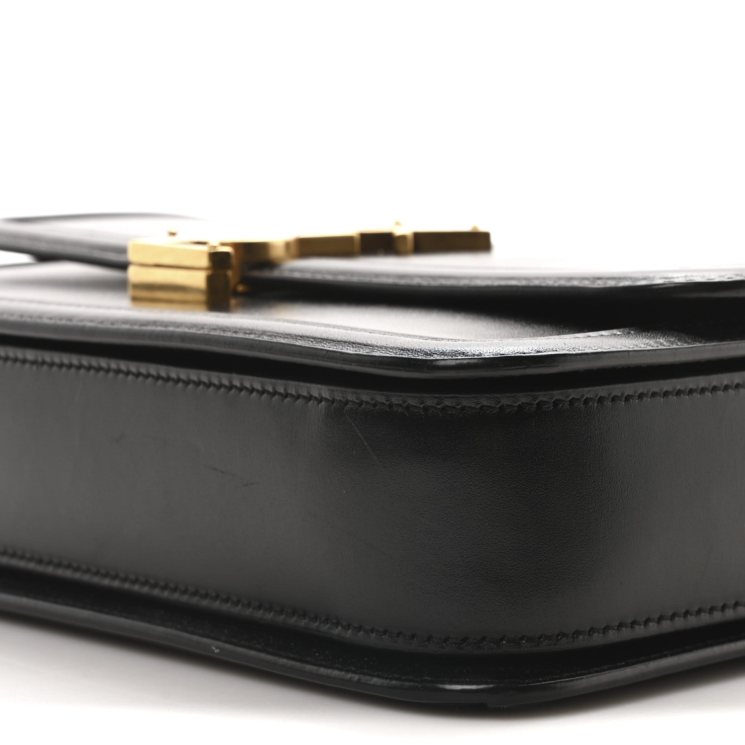 Saint Laurent Box Calfskin Monogram Medium Solferino Satchel Black 10 of 10
