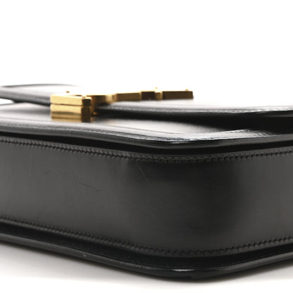 Saint Laurent Box Calfskin Monogram Medium Solferino Satchel Black 10 of 10