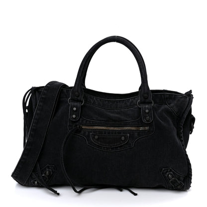 Balenciaga Washed Denim Classic Hardware Medium Le City Black 1 of 9
