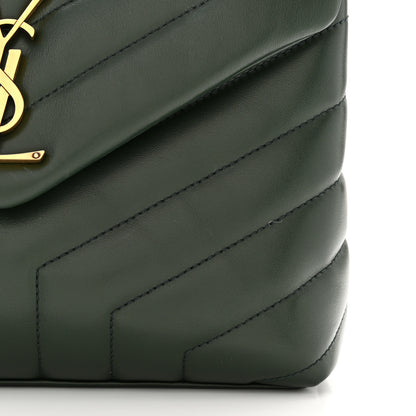 Saint Laurent Calfskin Y Quilted Monogram Small Loulou Chain Satchel Dark Mint 11 of 11