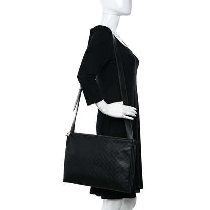 Bottega Veneta Intrecciato Embossed Triple Zip Messenger Bag Black 2 of 12