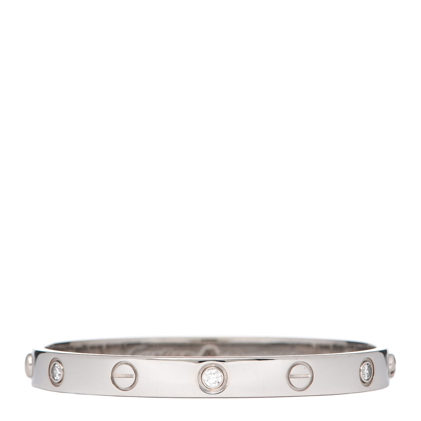 18K White Gold 6 Diamond LOVE Bracelet 16