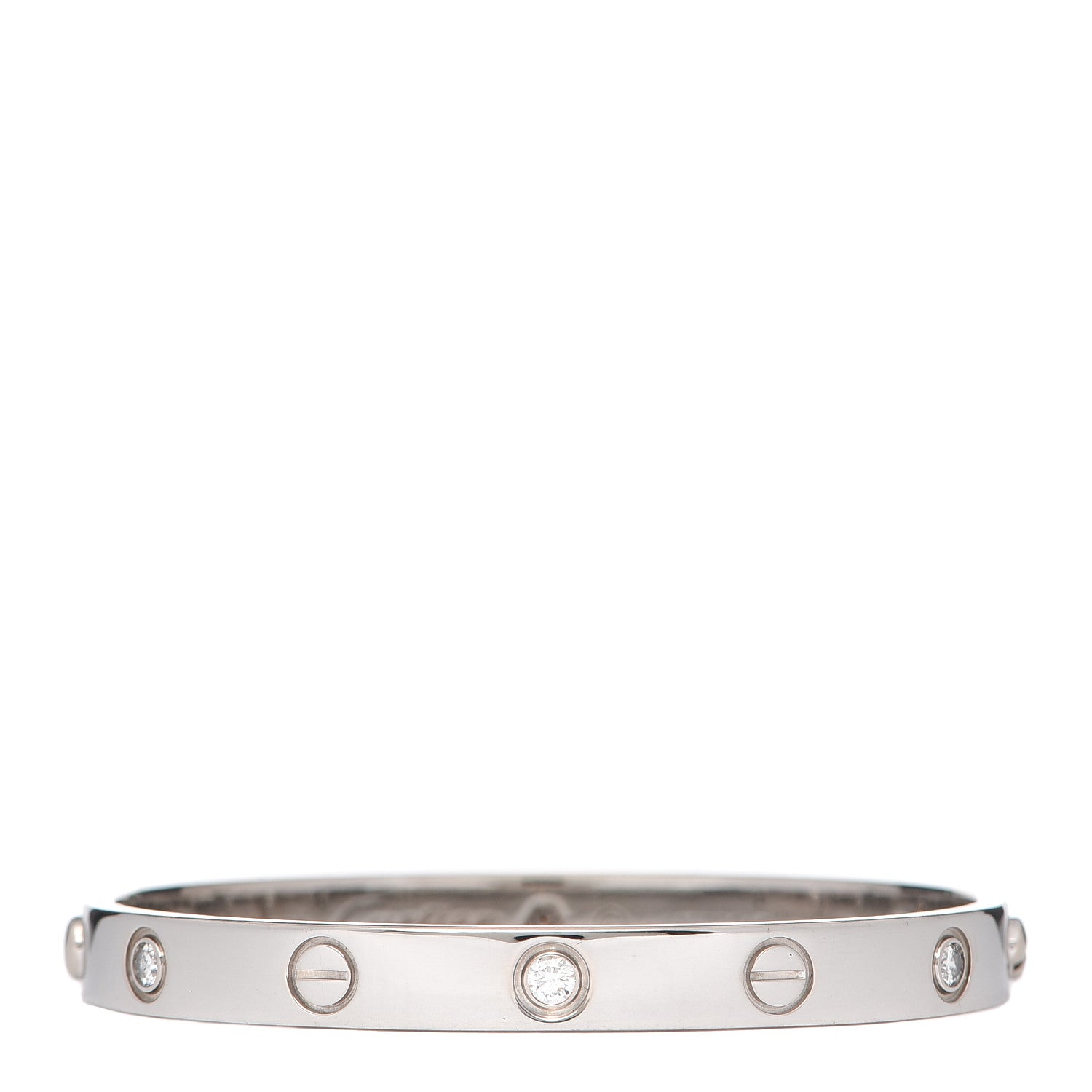 Cartier 18K White Gold 6 Diamond LOVE Bracelet 16 1 of 4