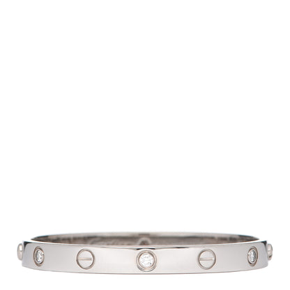 Cartier 18K White Gold 6 Diamond LOVE Bracelet 16 1 of 4