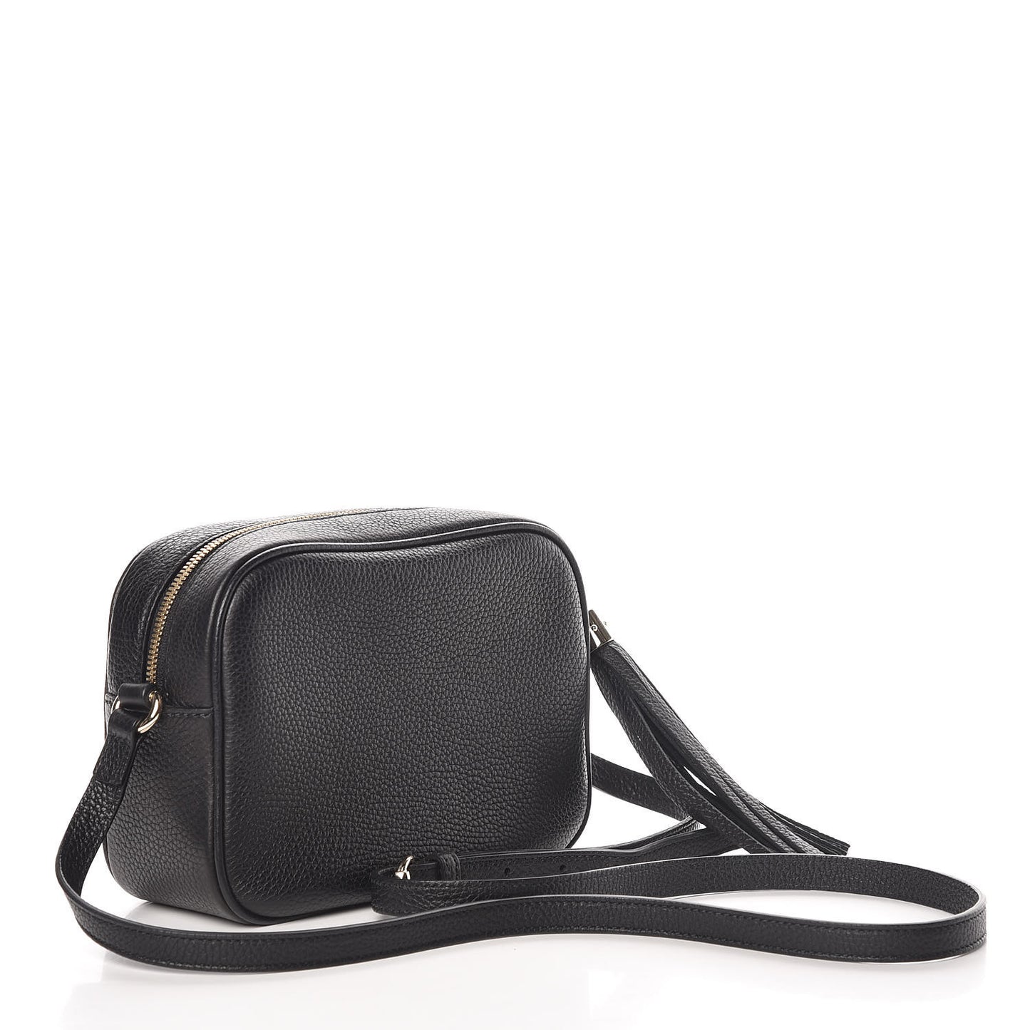Pebbled Calfskin Small Soho Disco Bag Black