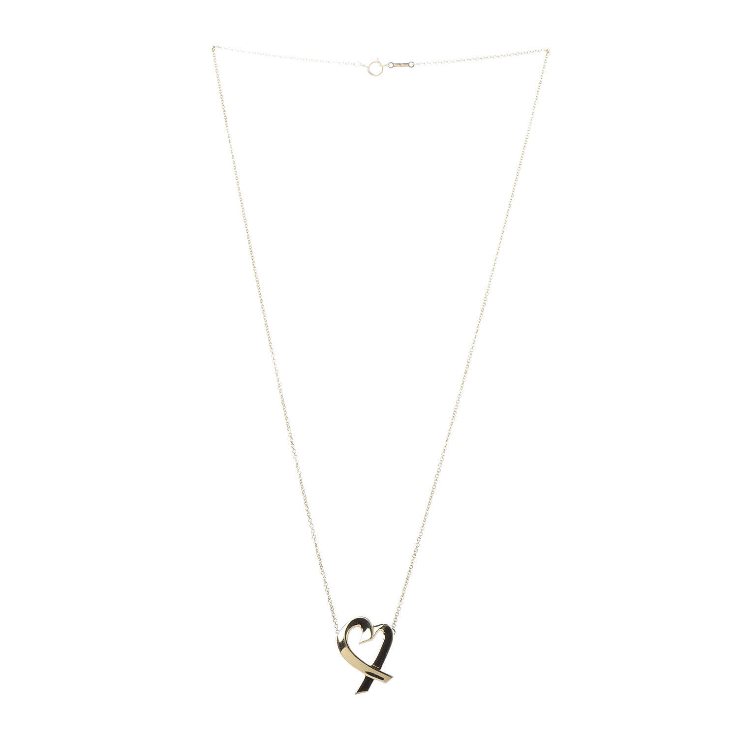 Tiffany 18K Yellow Gold Paloma Picasso Loving Heart Necklace 3 of 7