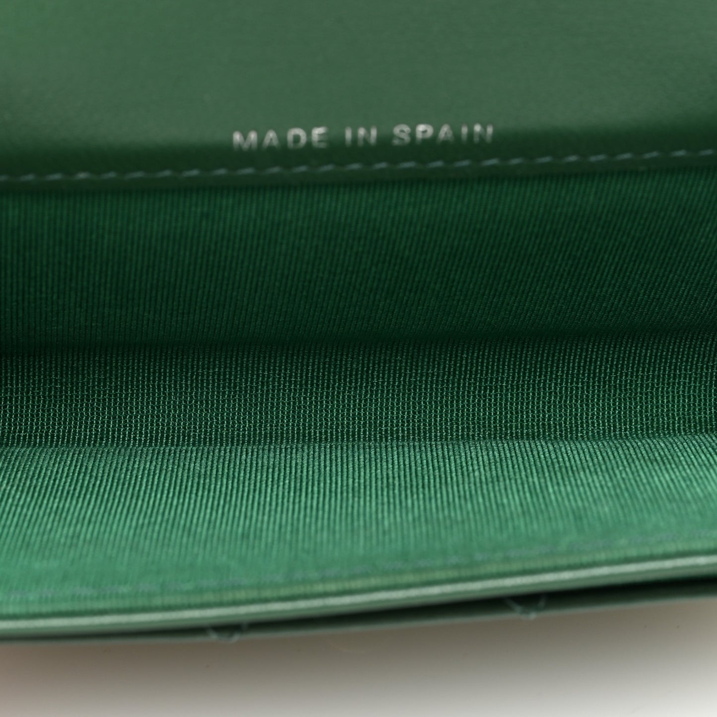 Lambskin Quilted Flap Card Holder Wallet Green