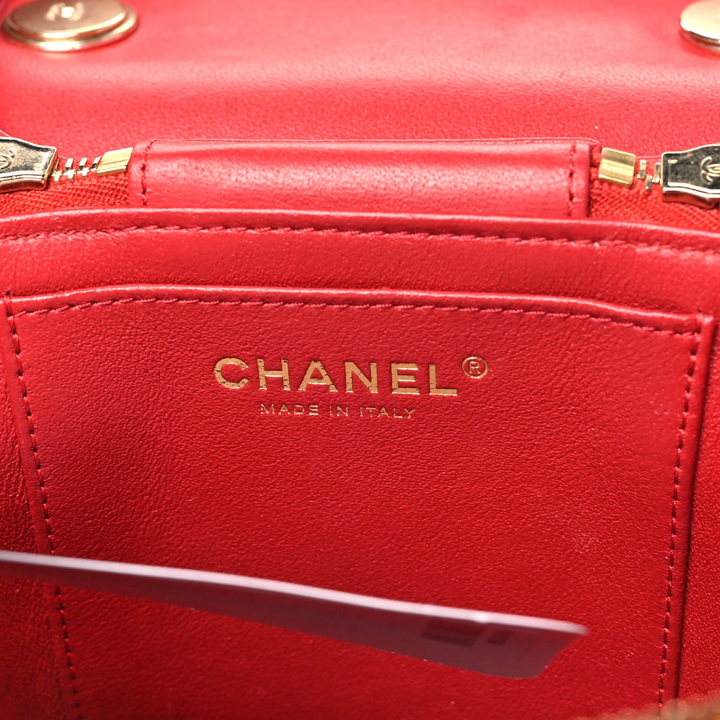 Lambskin Quilted Trendy Vanity Case Red