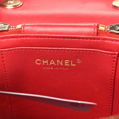 Chanel Lambskin Quilted Trendy Vanity Case Red 6 of 11