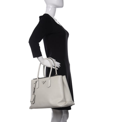 Prada Saffiano Cuir Twin Tote Talco 2 of 10