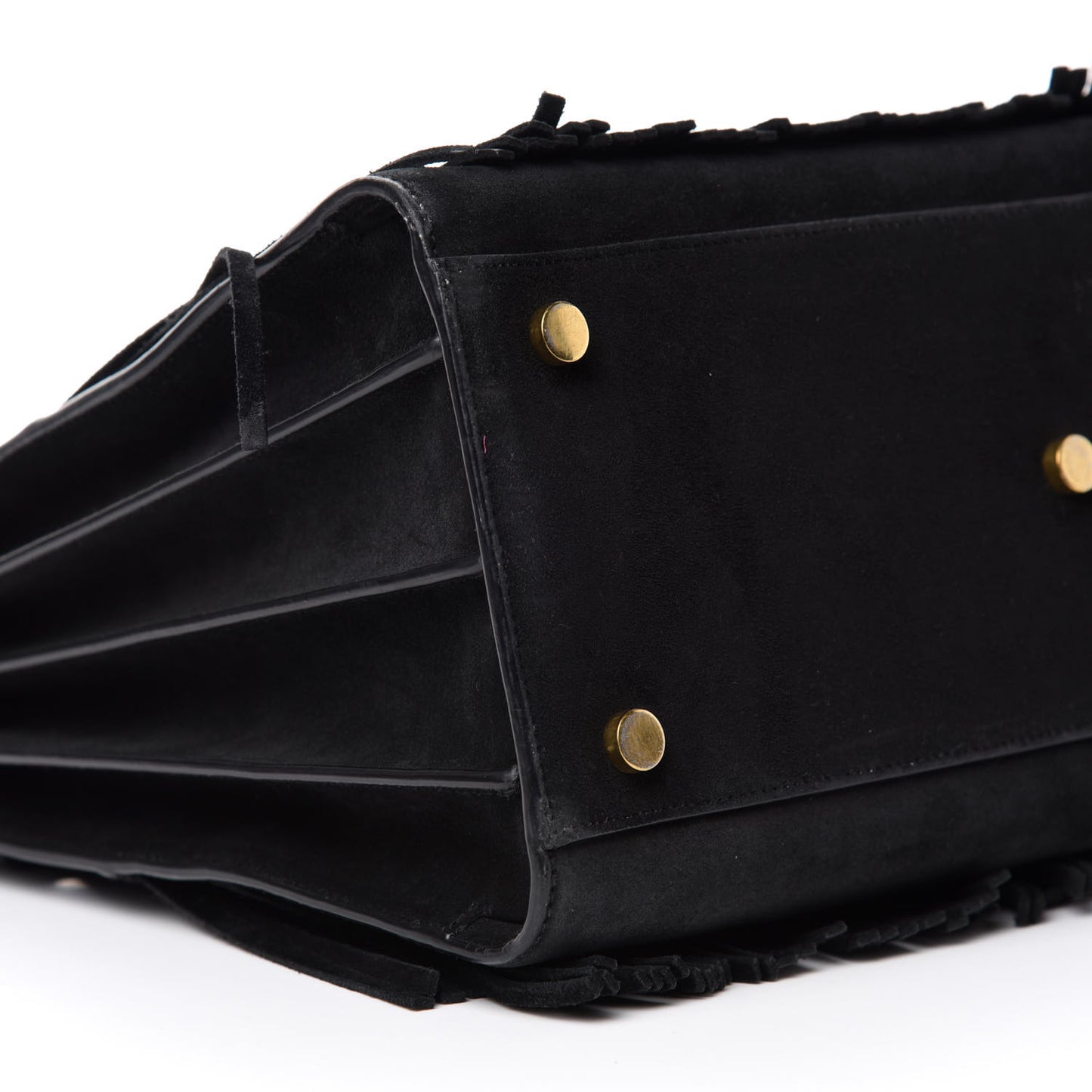 Suede Fringe Small Sac De Jour Black