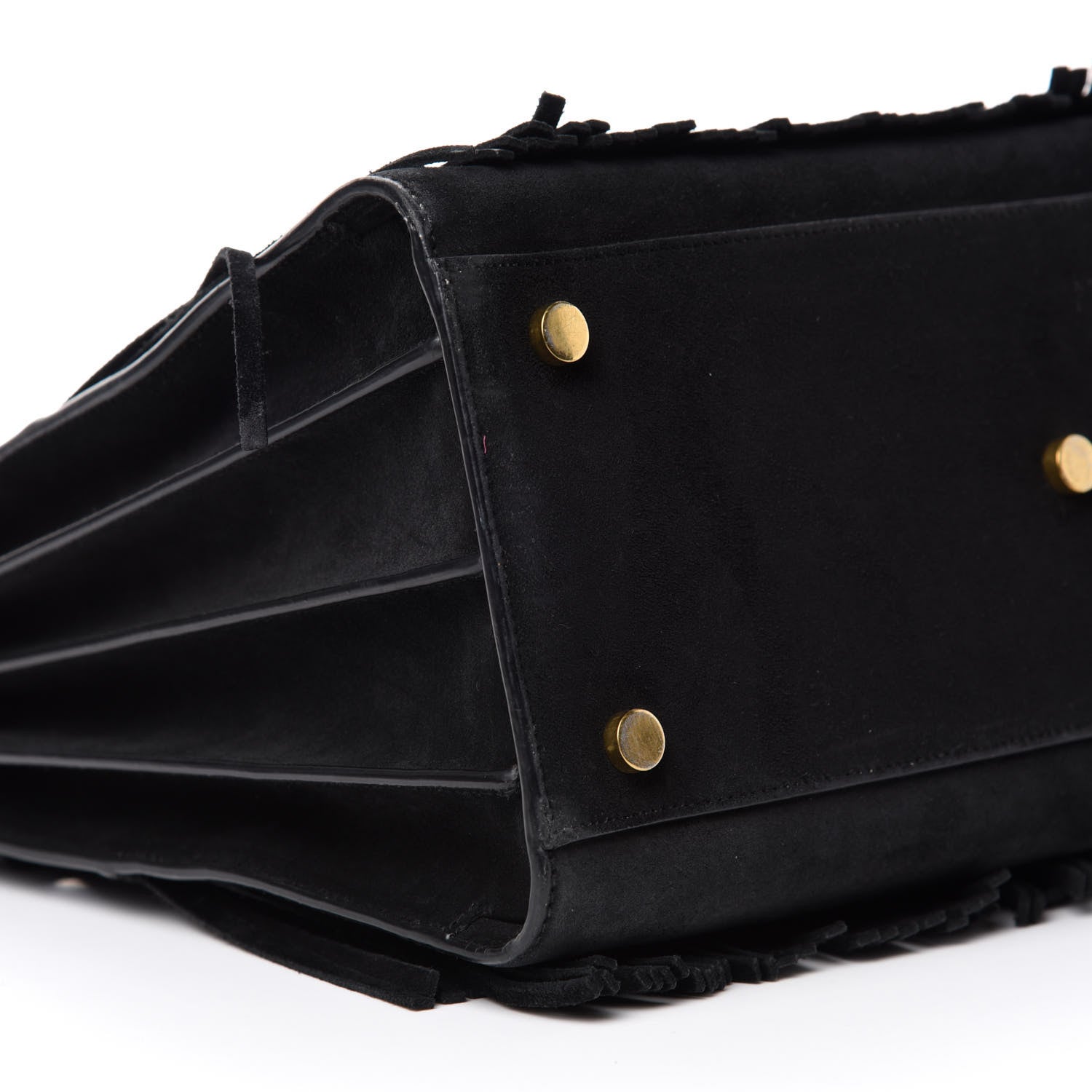 Saint Laurent Suede Fringe Small Sac De Jour Black 6 of 17
