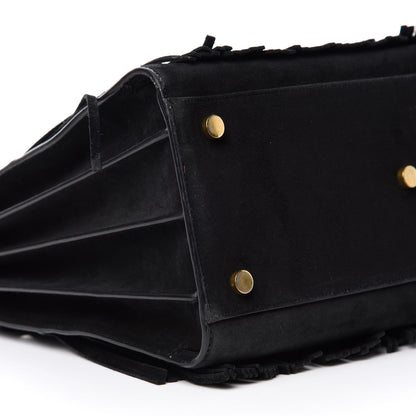 Saint Laurent Suede Fringe Small Sac De Jour Black 6 of 17