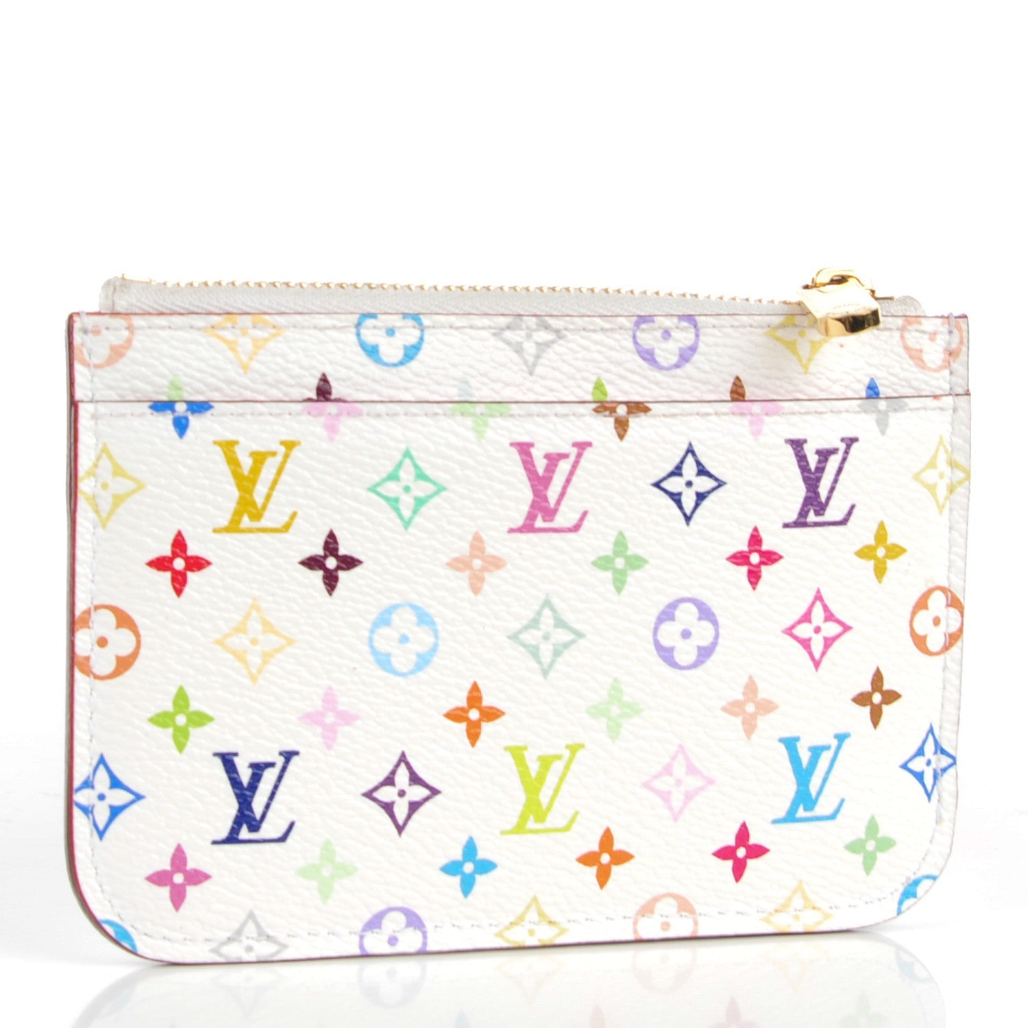 Louis Vuitton Monogram Multicolor Key Pouch White Litchi 3 of 7