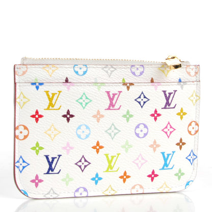 Louis Vuitton Monogram Multicolor Key Pouch White Litchi 3 of 7