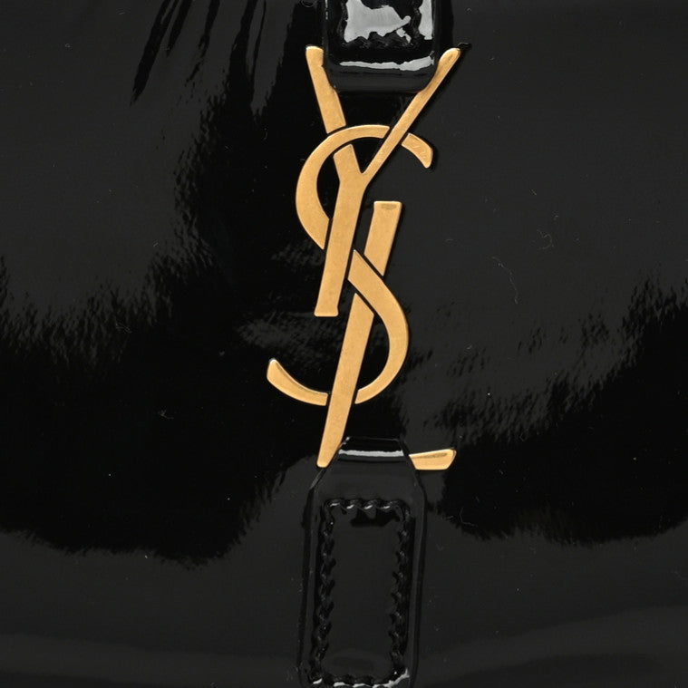 Saint Laurent Patent Calfskin Le 5 A 7 Mini Hobo Black 9 of 9