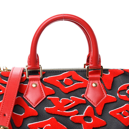 Louis Vuitton X UF Tufted Monogram Speedy Bandouliere 25 Black Red 11 of 12