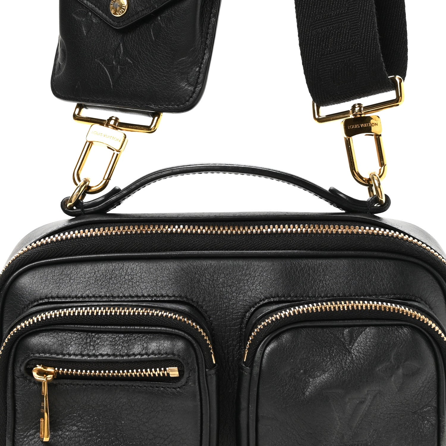 Louis Vuitton Calfskin Monogram Embossed Utility Crossbody Black 7 of 9