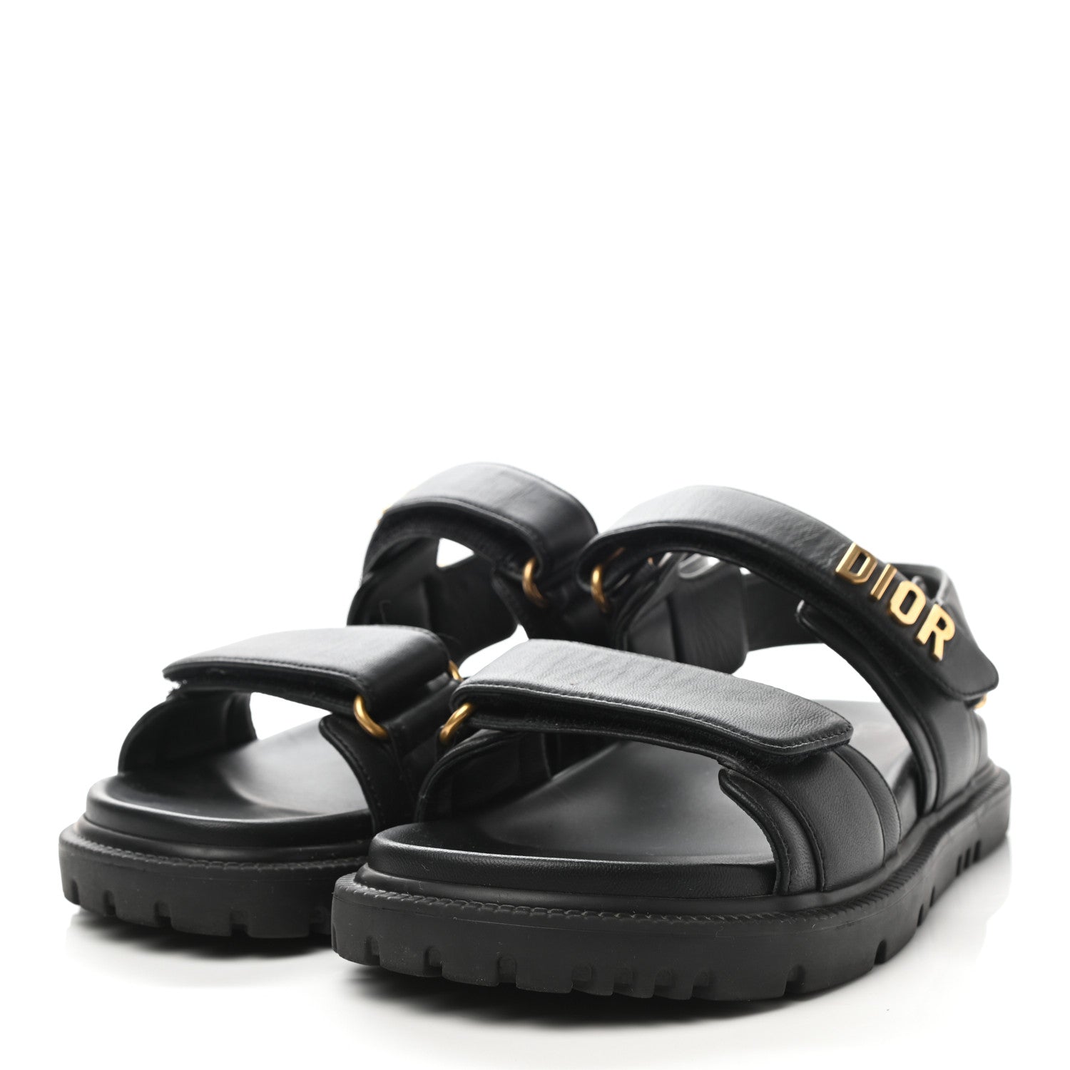 Christian Dior Lambskin Dioract Sandals 35.5 Black 3 of 9