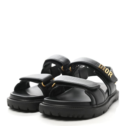 Christian Dior Lambskin Dioract Sandals 35.5 Black 3 of 9