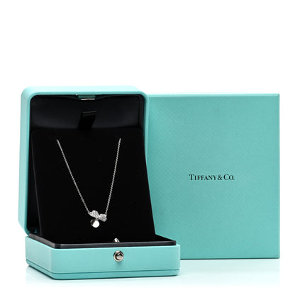 Tiffany Platinum Diamond .17ctw Small Paper Flowers Pendant Necklace 5 of 5