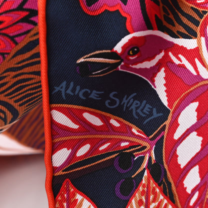 Hermes Silk Wild Singapore Scarf 90 Rouge Violet Beige 6 of 6