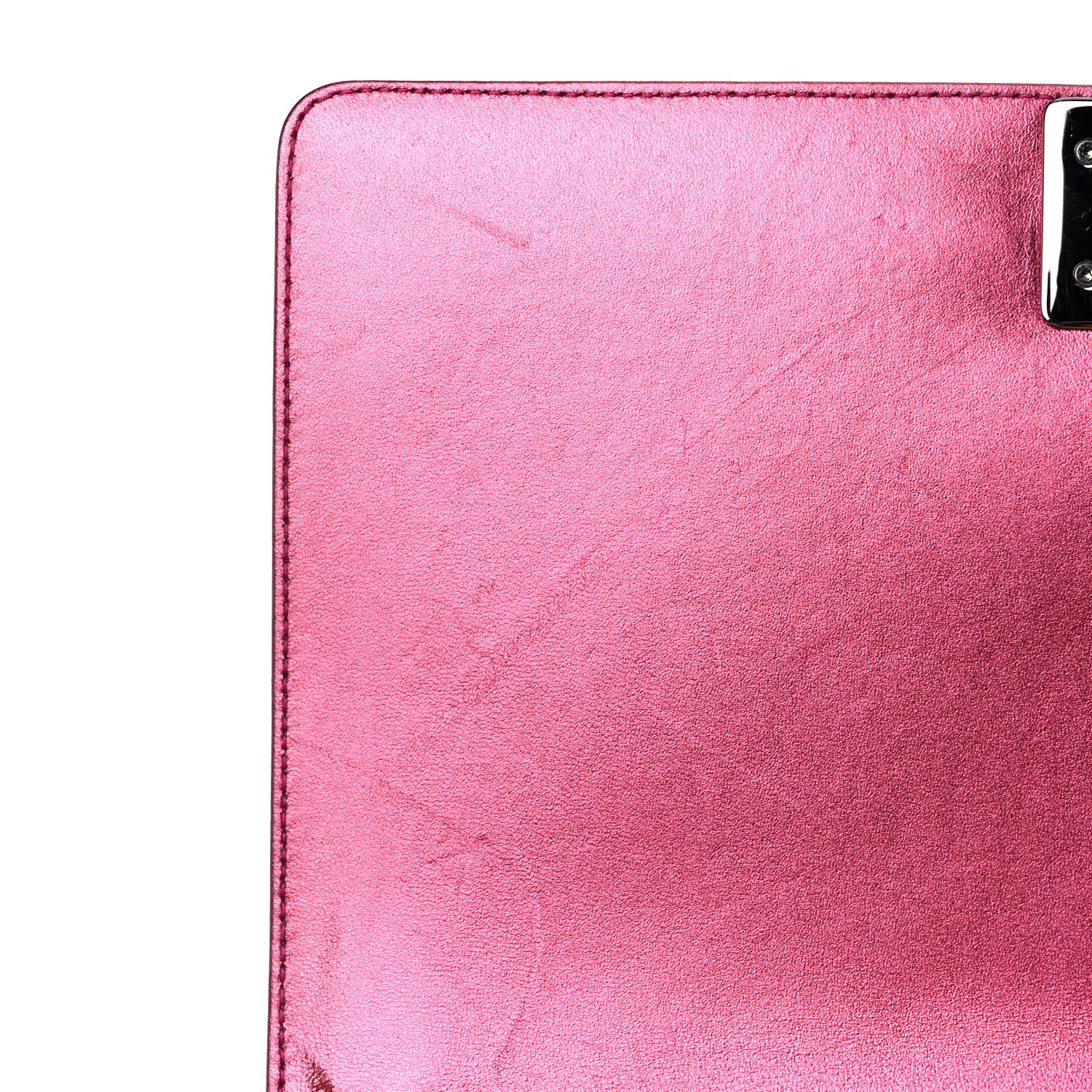 Chanel Metallic Patent Quilted New Medium Boy Flap Fuchsia 16 of 19