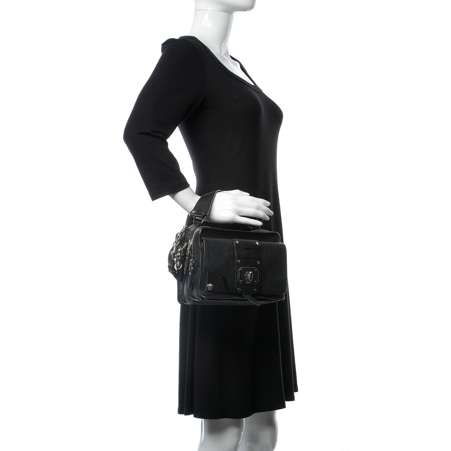 Goatskin Small Stardvst Satchel Black