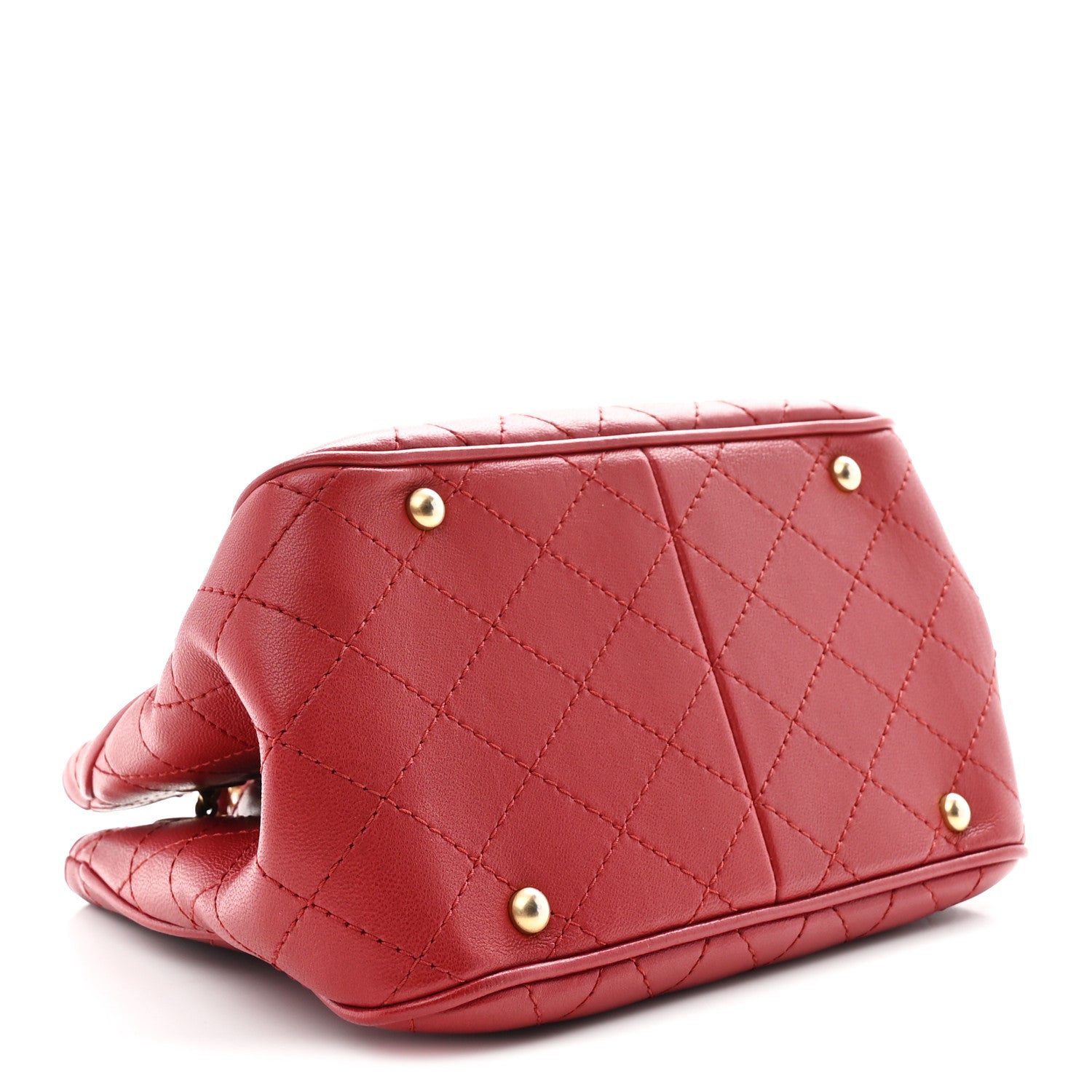 Chanel Calfskin Stitched Small Egyptian Amulet Drawstring Bag Red 4 of 10