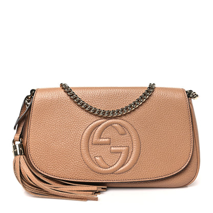 Gucci Pebbled Calfskin Medium Soho Flap Crossbody Camelia 1 of 10