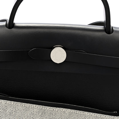Hermes Toile H Berline Vache Hunter Herbag Zip PM 31 Black Ecru 9 of 12