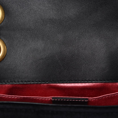 Gucci Velvet Matelasse Mini GG Marmont Shoulder Bag Black 10 of 10