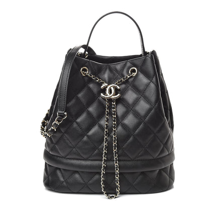 Chanel Caviar Quilted Large Rolled Up Bucket Drawstring Bag Black 1 of 11