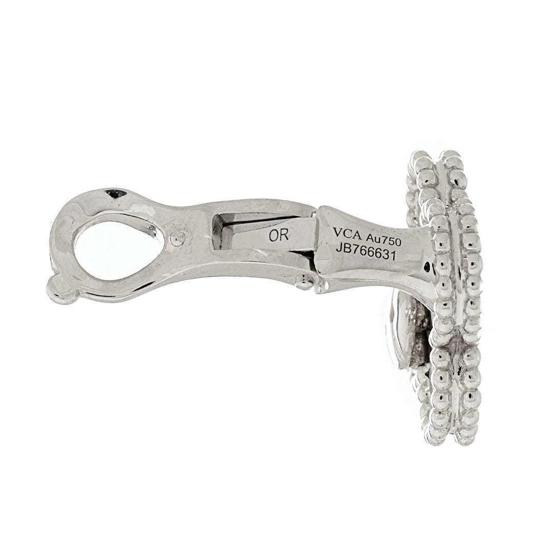 18K White Gold Diamond Vintage Alhambra Earrings