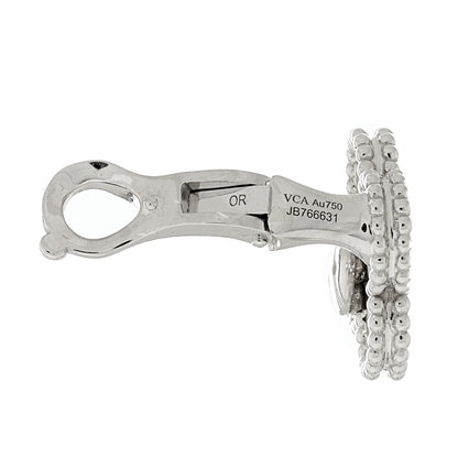 Van Cleef & Arpels 18K White Gold Diamond Vintage Alhambra Earrings 4 of 5