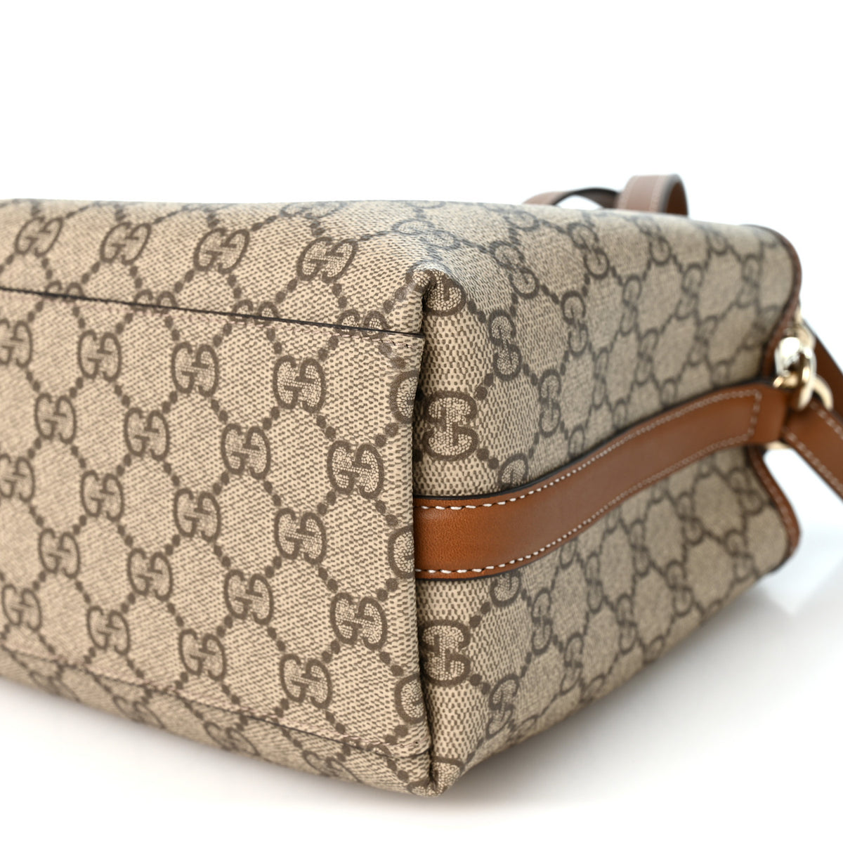 Gucci GG Supreme Monogram Emblem Small Shoulder Bag Beige Ebony Sundial 9 of 9