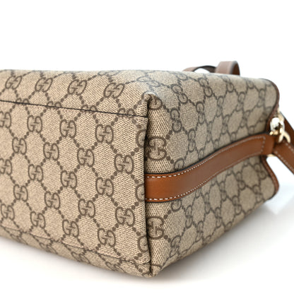 Gucci GG Supreme Monogram Emblem Small Shoulder Bag Beige Ebony Sundial 9 of 9