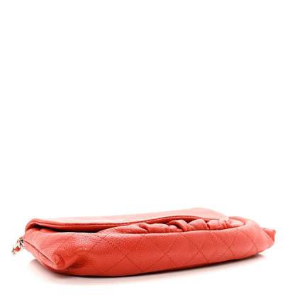 Chanel Caviar Half Moon Wallet On Chain WOC Red 4 of 11