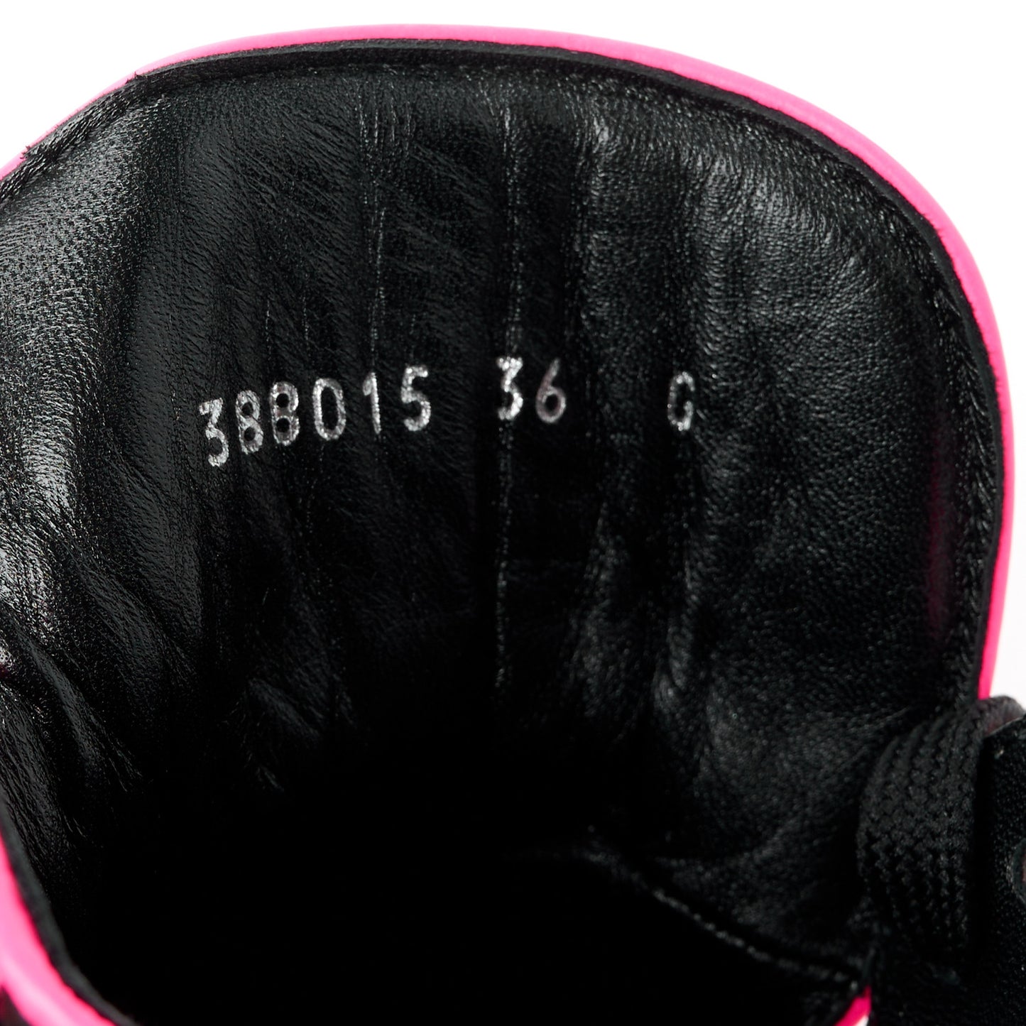 Lambskin Calfskin Womens High Top Sneakers 36 Black Neon Green Pink