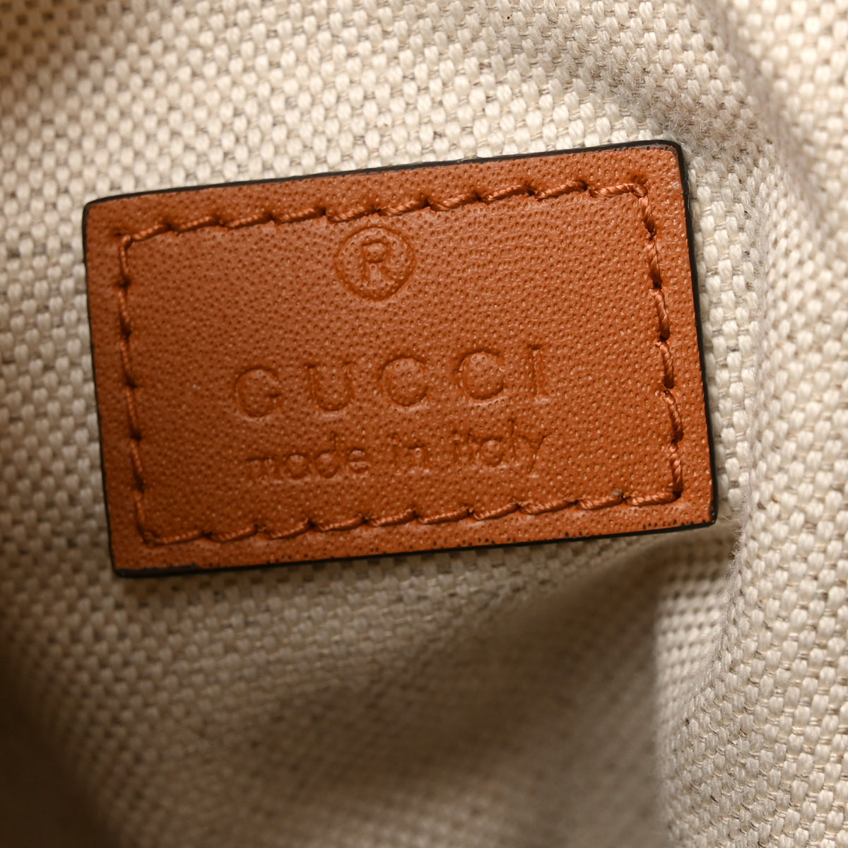 Gucci Straw Calfskin Small Logo Bucket Bag Natural Tan 6 of 10