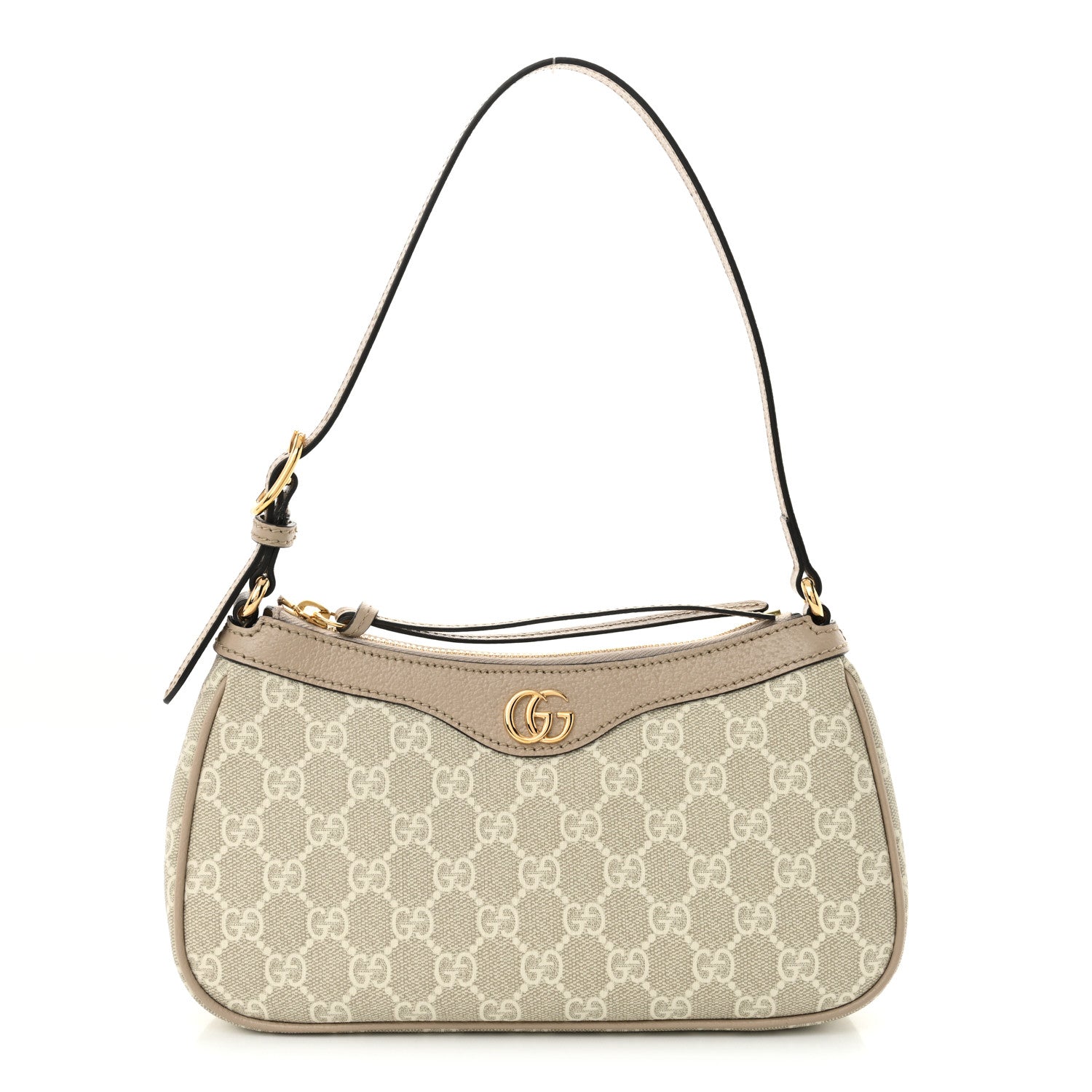Gucci GG Supreme Monogram Textured Dollar Calfskin Small Ophidia Hobo Beige Mystic White Oatmeal 1 of 11