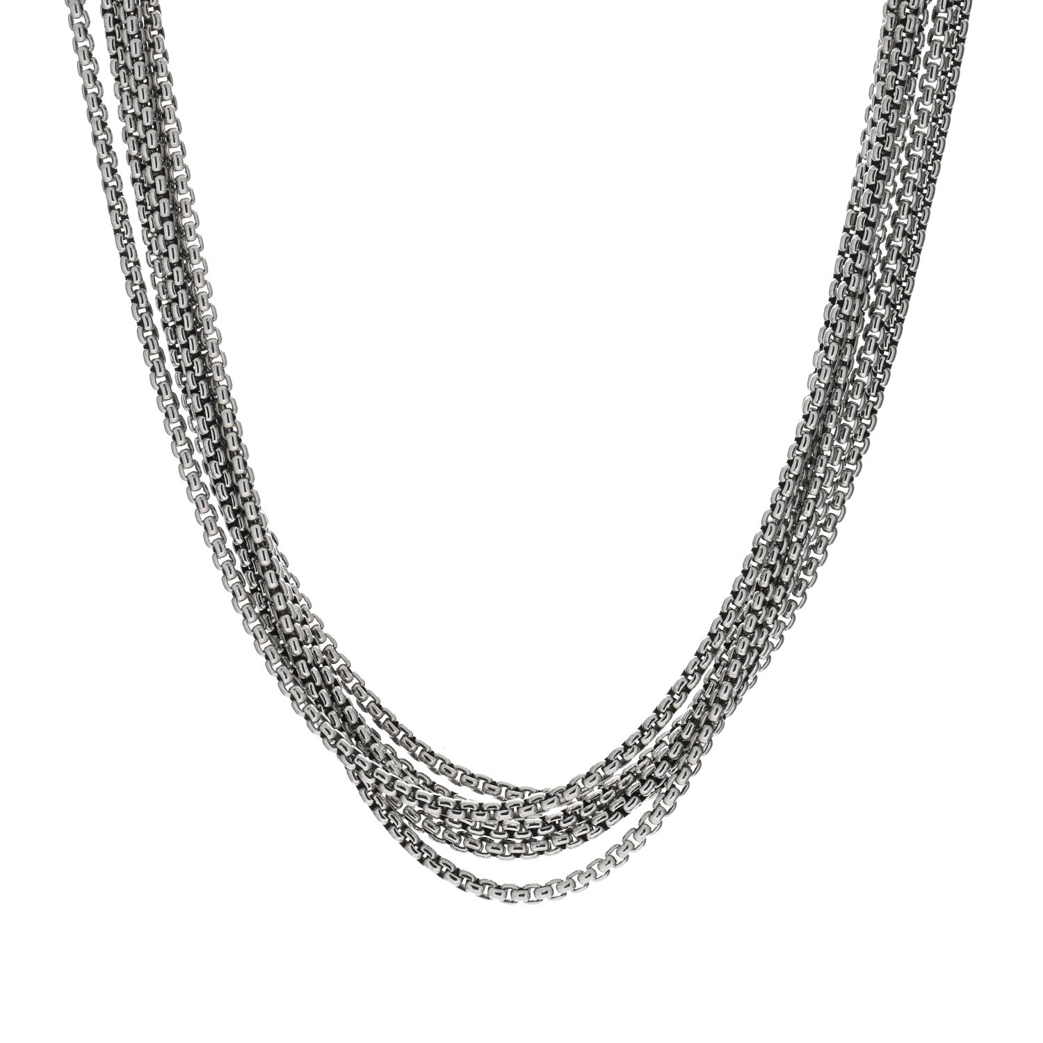 David Yurman Sterling Silver 14K Yellow Gold Multi Box Chain Necklace 1 of 4