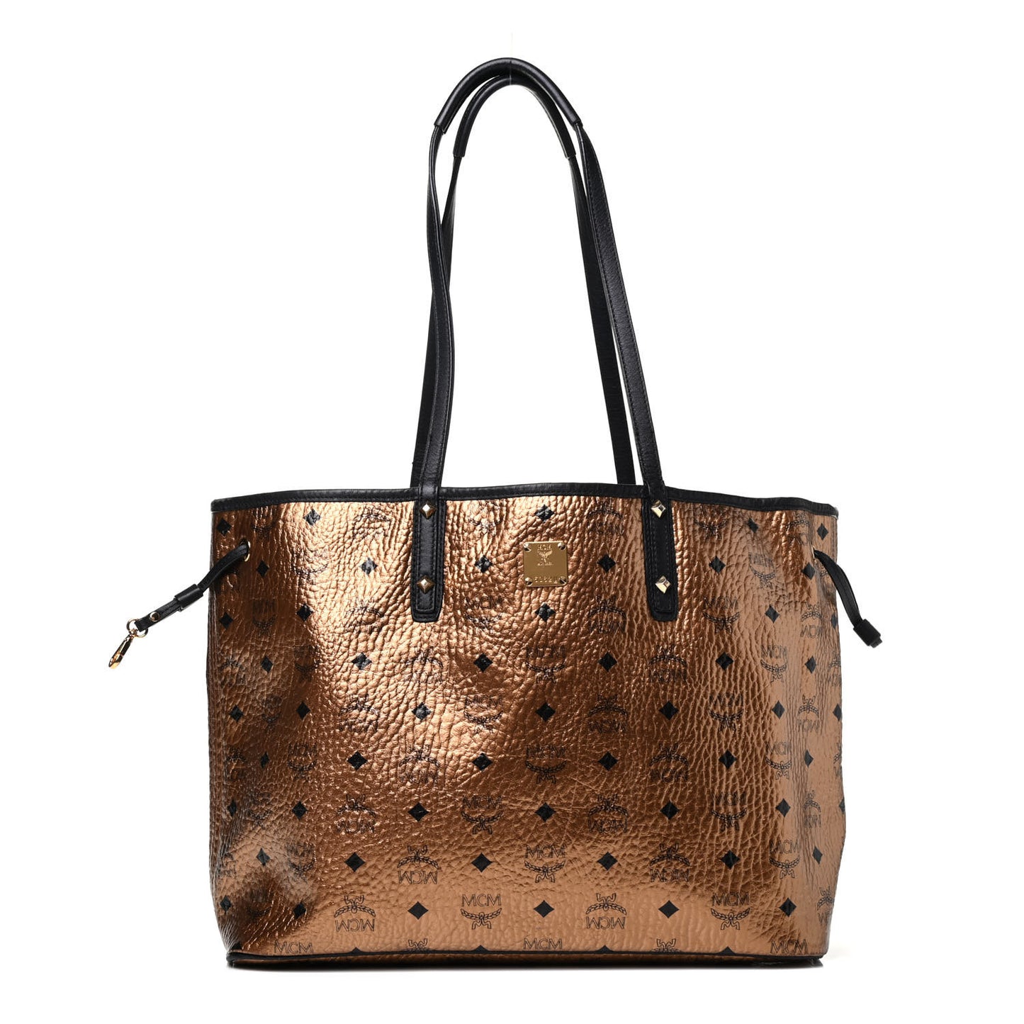 Visetos Metallic Medium Reversible Shopping Tote Gold