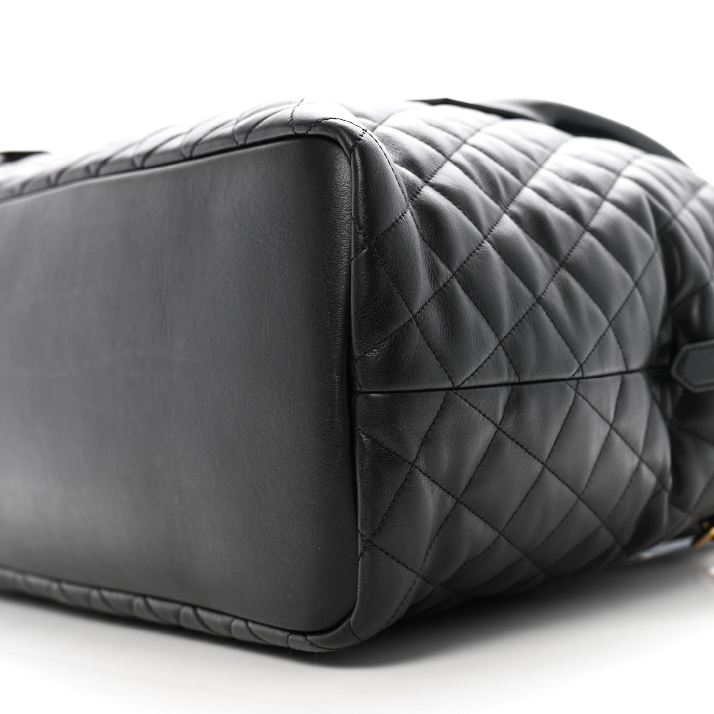 Calfskin Quilted ES Giant Travel Bag Black